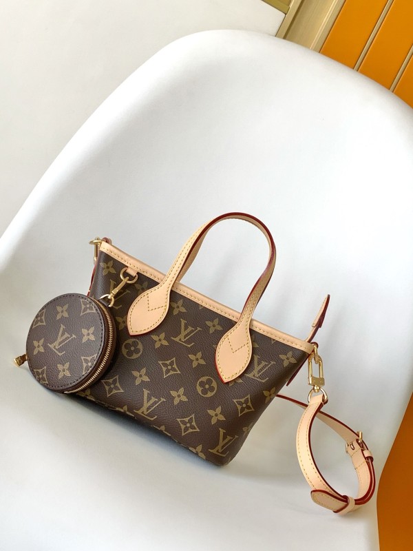 【LOUIS VUITTON】Nano Neverfull Monogram 迷你托特包＋零錢包｜經典老花 × 雙層肩背 × 可愛實用款