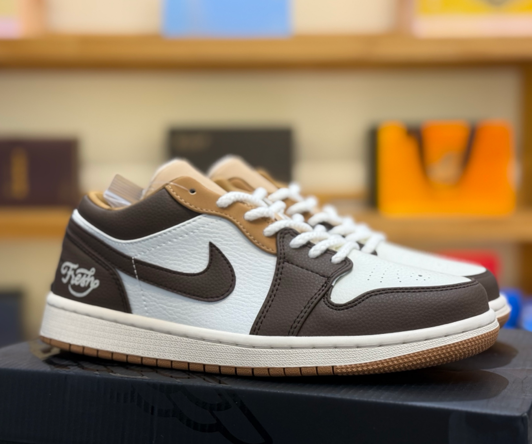 nike Air Jordan 1 Low 黑粽低幫運動鞋情侶款HF5753-221 尺碼36-46